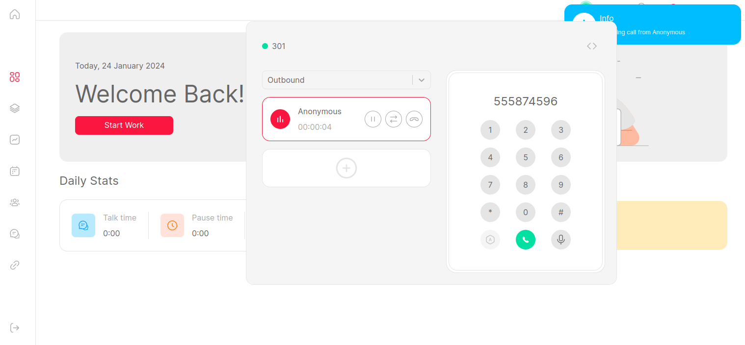 WebRTC Softphone